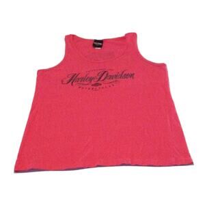 Harley Davidson Women Heart of Dixie Pelham, AL Pink Sleeveless T-Shirt Large